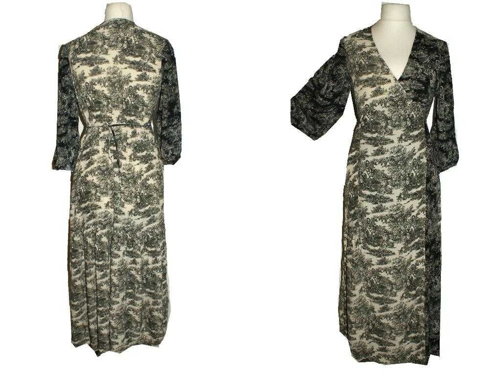 Next boho vintage rustic kopertowa sukienka maxi L