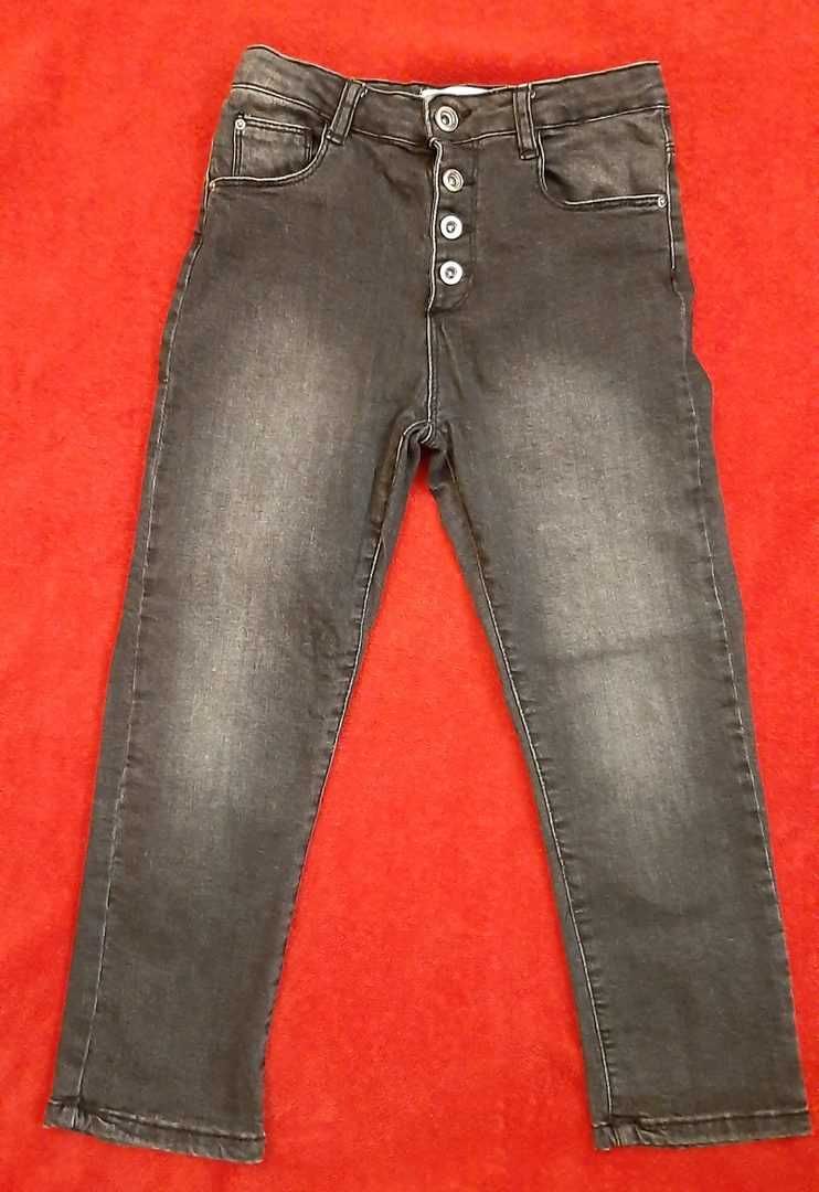 Spodnie jeansowe dżinsowe dziewczęce ZARA KIDS czarne r. 128