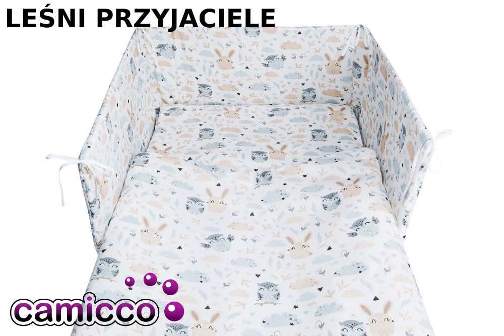 Pościel 9 el do łóżeczka 120x60 dla dzieci ochraniacz baldachim HIT