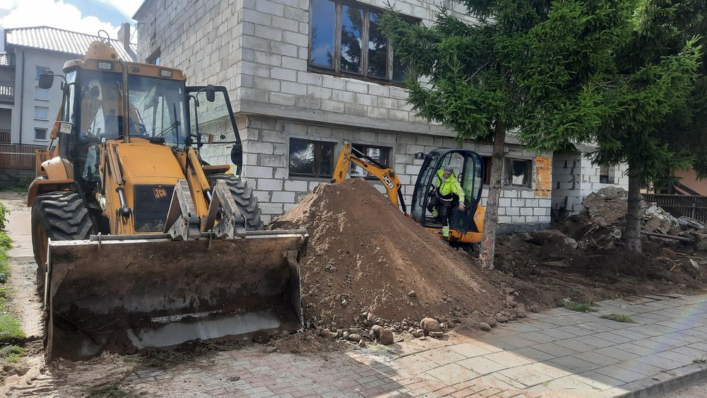 Usługi koparka roboty ziemne piasek żwir kamien