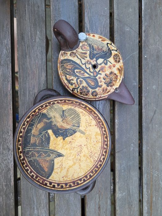 Grecka ceramiczna lampka oliwna replika