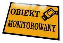 Metalowa tabliczka Teren monitorowany obiekt
