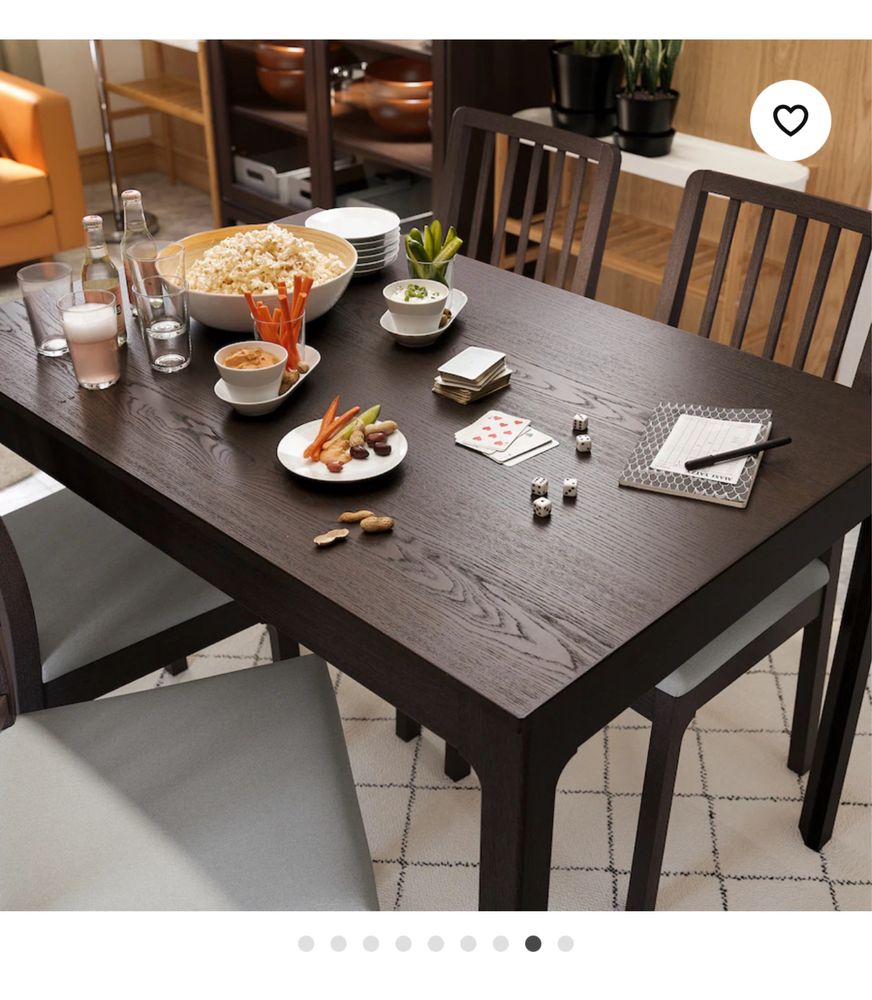 Mesa de Jantar retangular extensivel de madeira