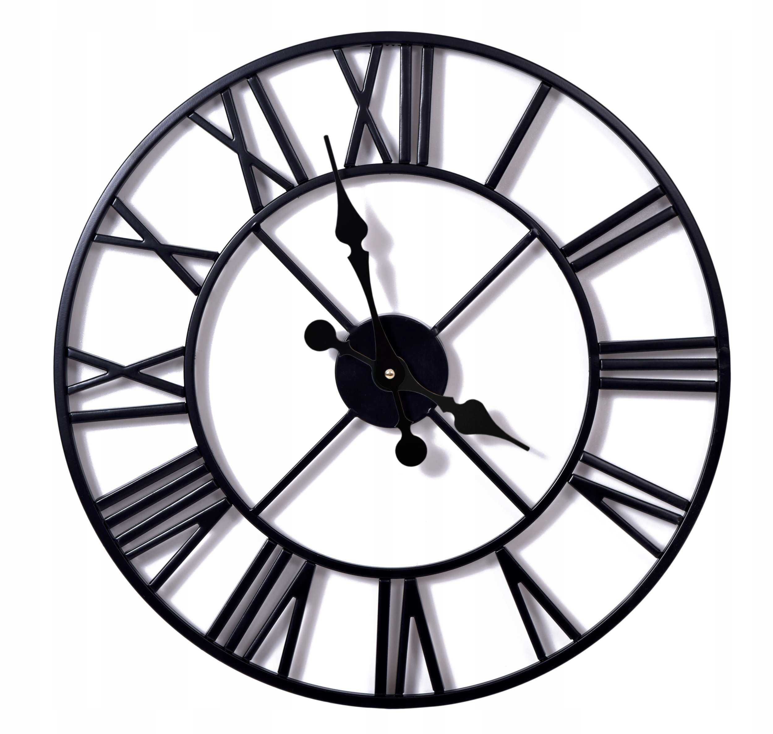 Nowy zegar vintage duży metalowy zegar ścienny 50 cm