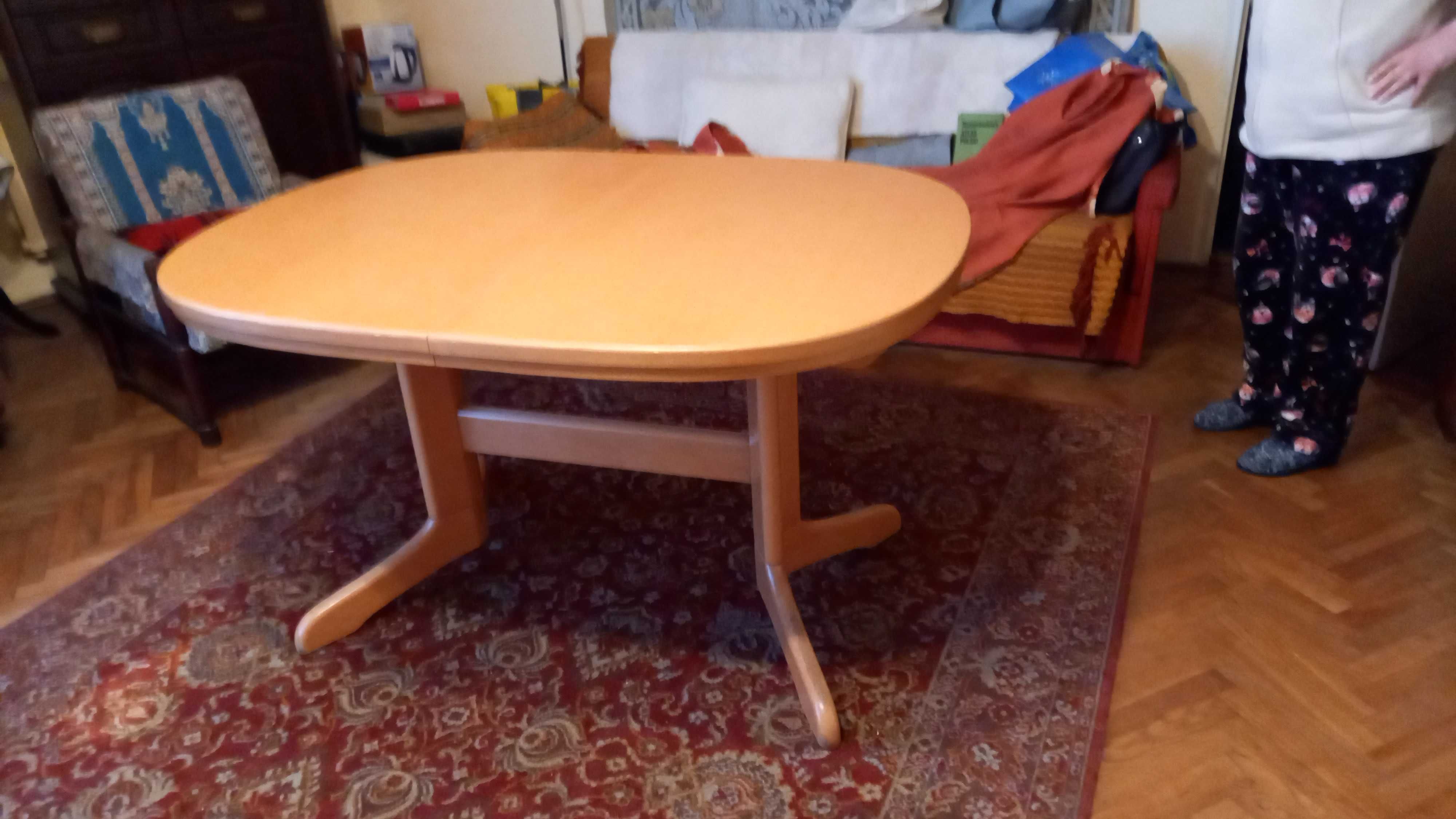 Stół  olcha rozkładany, dwie wkładki 45cm