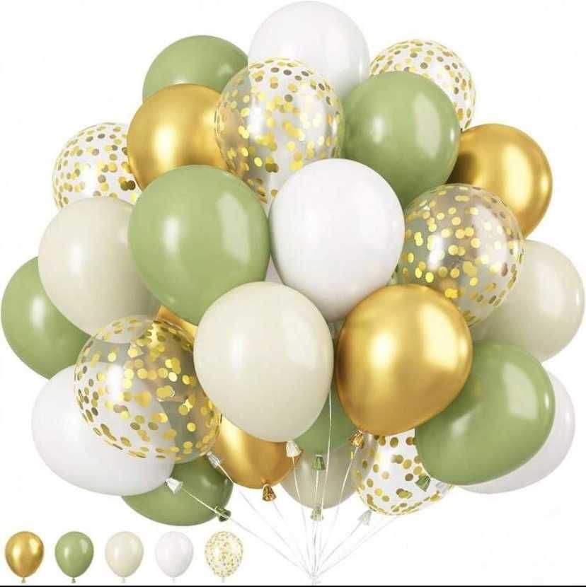 Zestaw balony zielono-złote 20 sztuk na imprezę lub urodziny