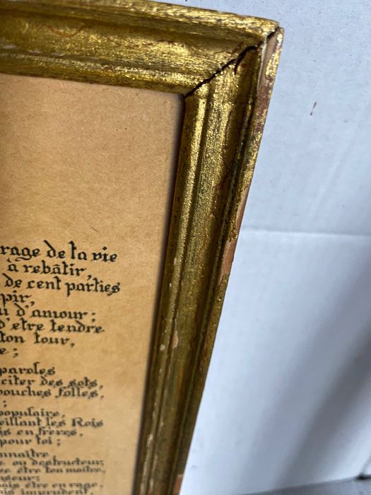 Quadro antigo com poema