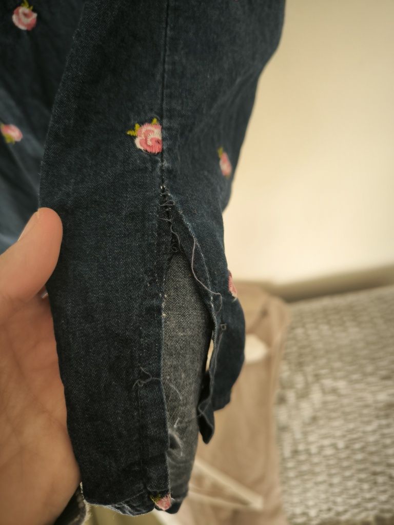 Tunika jeansowa kwiatki