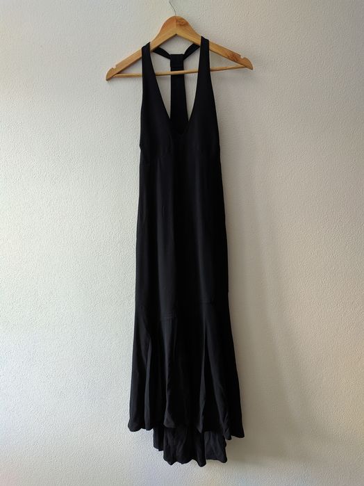 Vestido preto assimétrico Mango