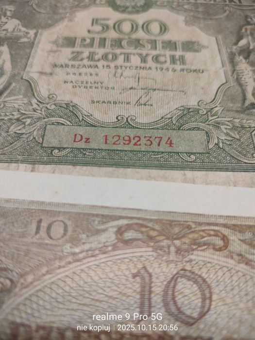 Zestaw banknotów polsich