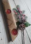 Świecznik orzech włoski handmade prezent święta Boże Narodzenie