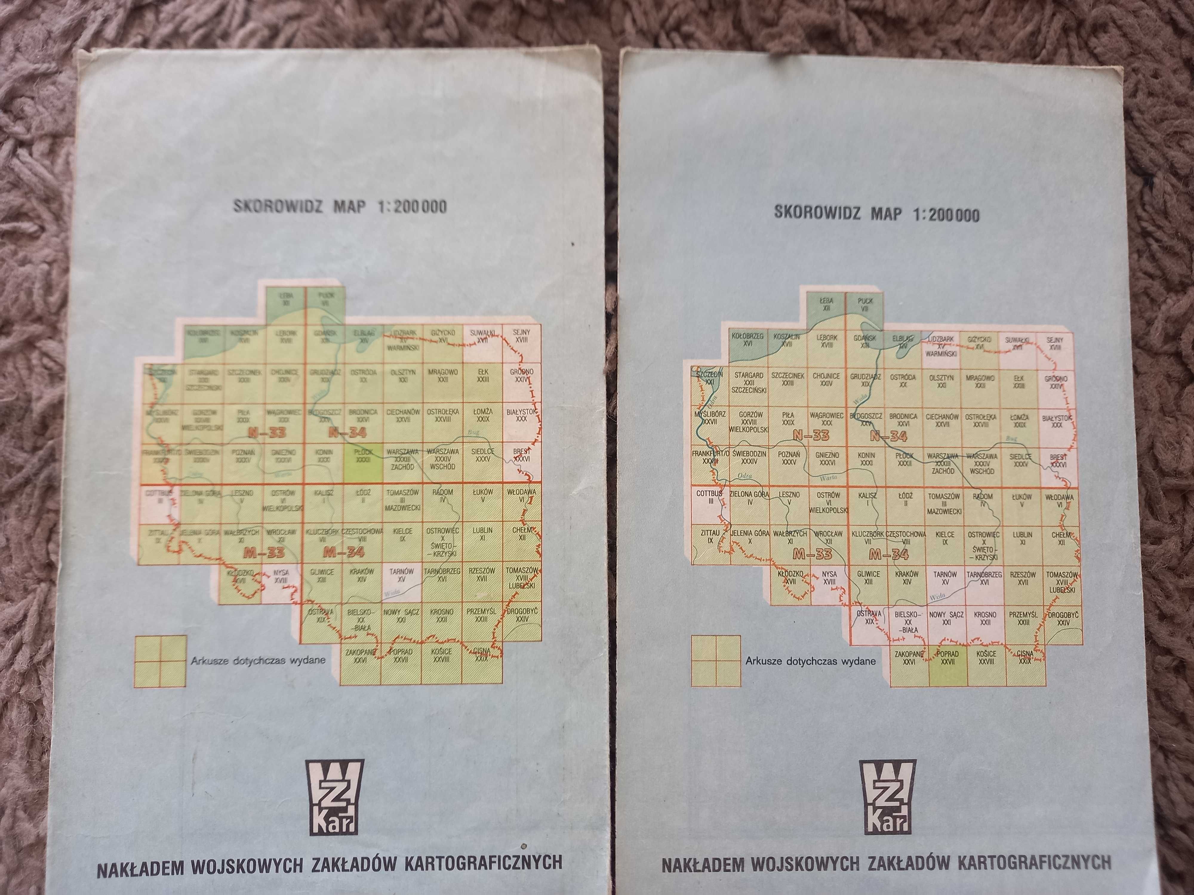 Mapa topograficzna Poprad i Płock