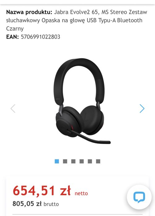 Słuchawki bezprzewodowe Jabra Evolve2 65