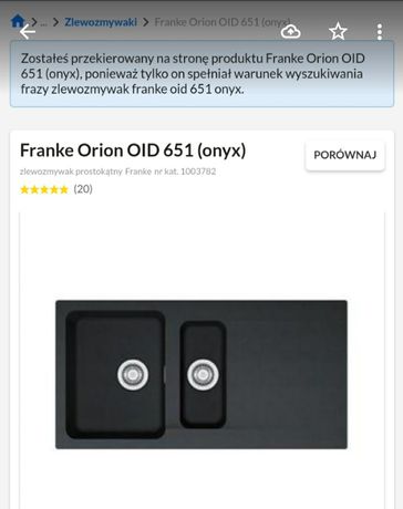 Zlewozmywak Frenke Orion OID 651 onyx