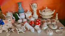 Porcelana Ćmielów figurki Ćmielów szkło kolorowe