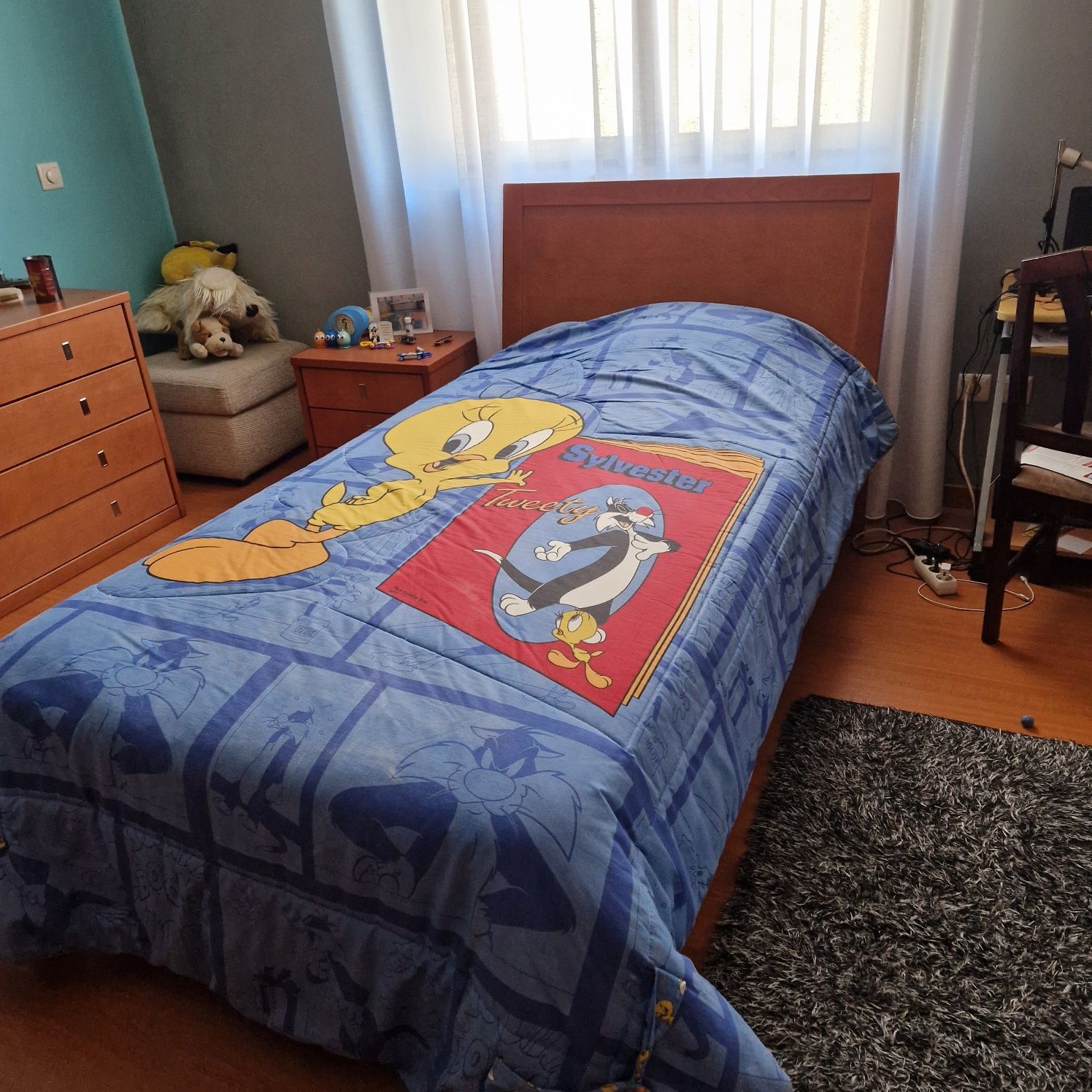 Edredão cama de solteiro reversível