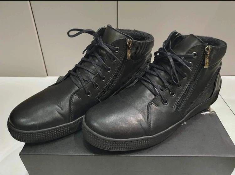 Buty ocieplane skórzane polskie, jak nowe.