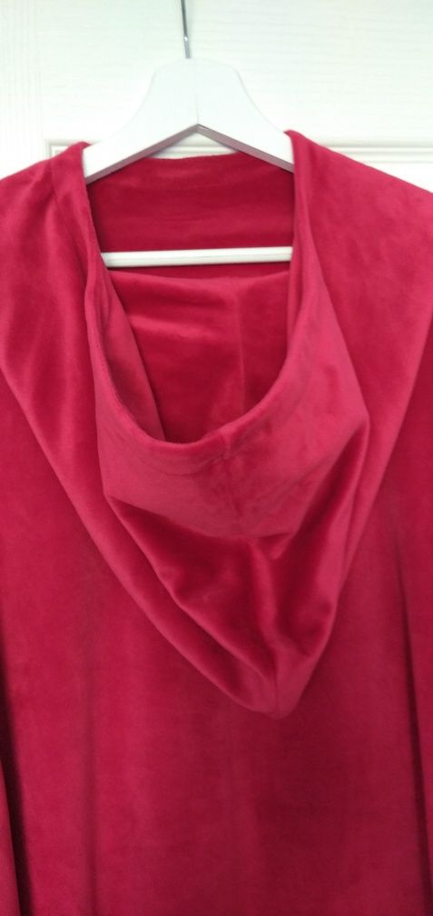 Welurowa bluza By Insomnia XL L M nowa czerwona 42 40 38 dres lux