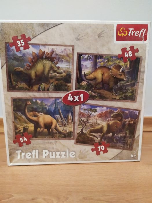 Puzzle Trefl 4 w 1 dinizaury NOWE w opanowaniu