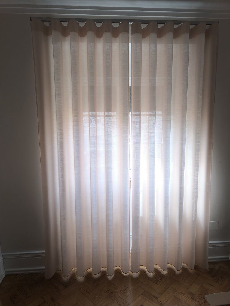 Calha e cortinado salmão