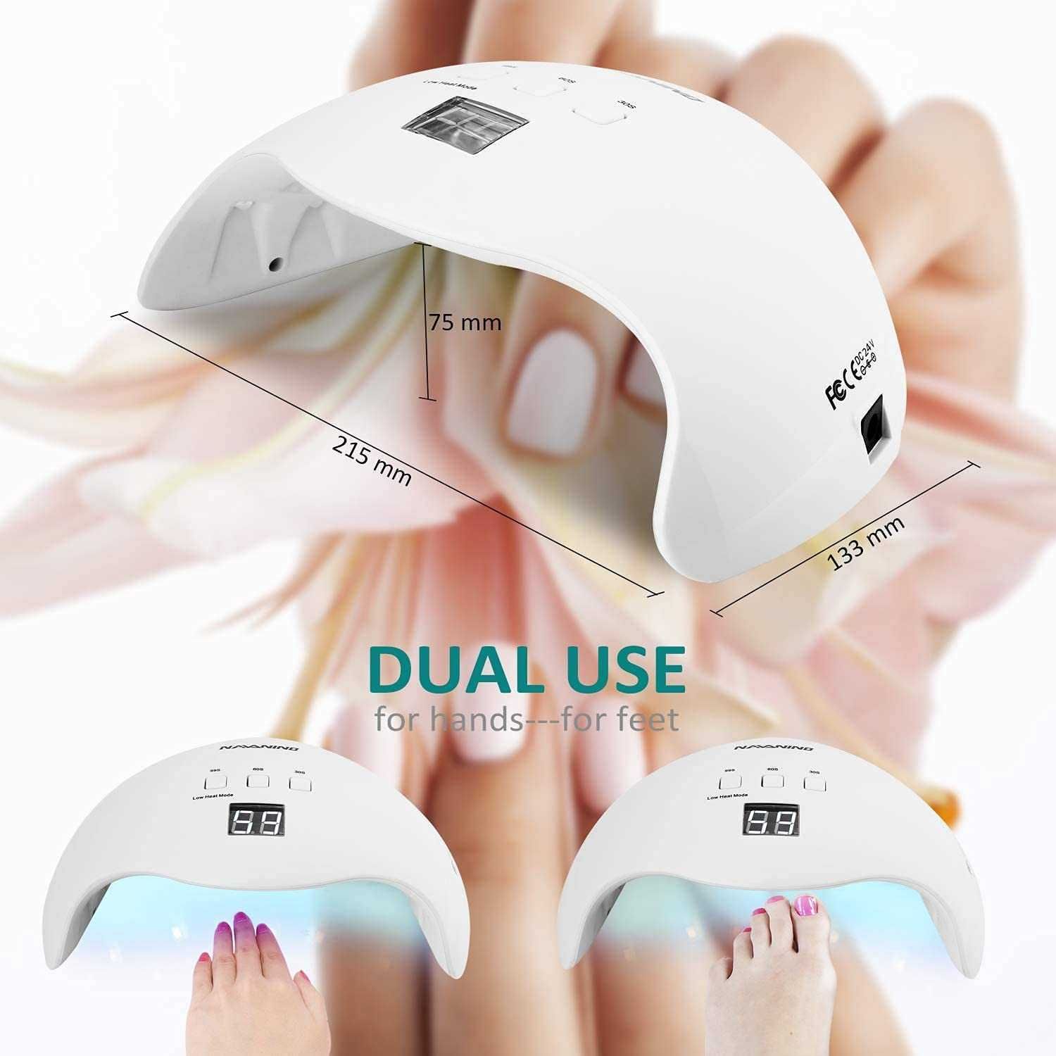 manicure pedicure hybryda navanino lampa uv led 48w