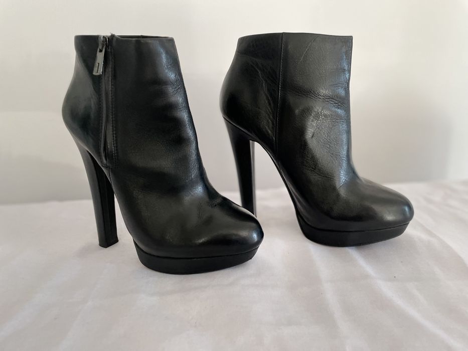 Botki skóra naturalna Zara 38 czarne