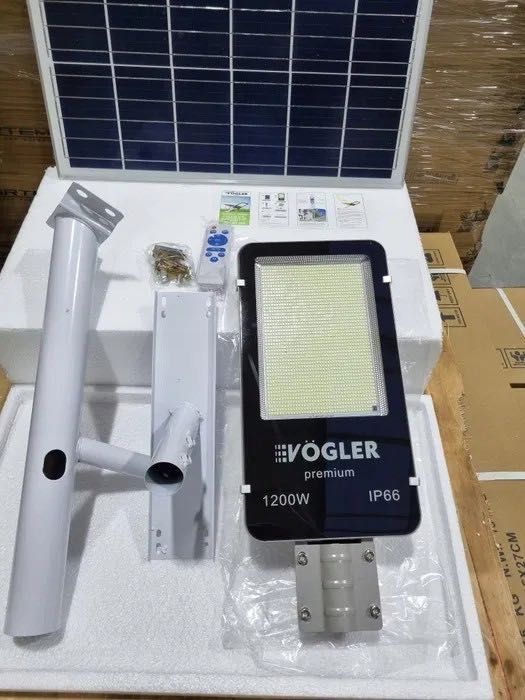 Lampa Solarna 1200W VOGLER PREMIUM Uliczna NOWA Technologia BATERIA LG