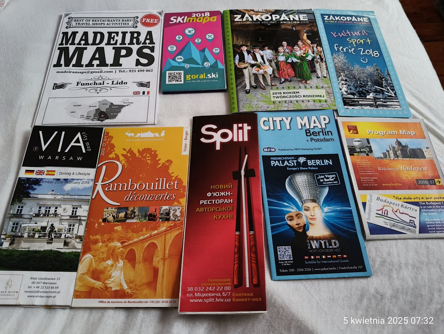 mapa plan miasta Madera Zakopane Warszawa Berlin Budapeszt Lwów...