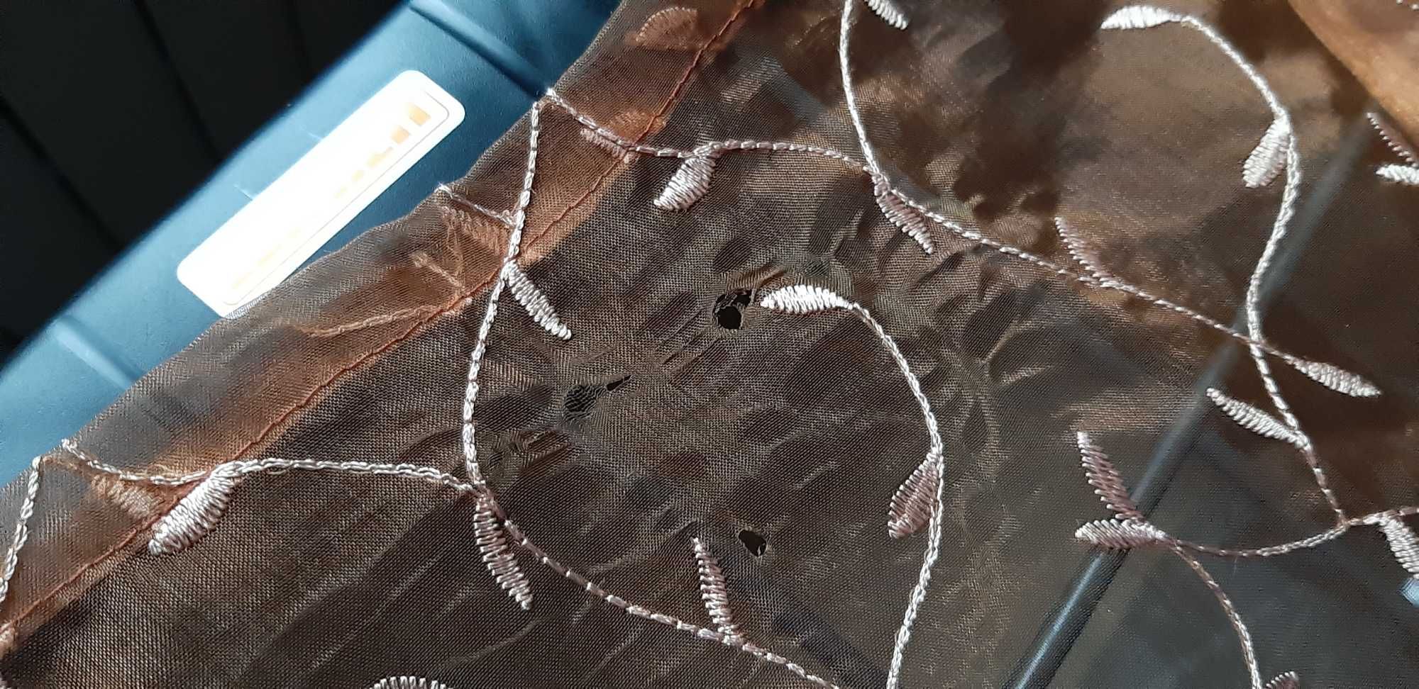 Tkanina zasłony organza rudy - miedziany