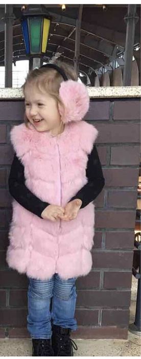 Пальто-жилетка 2 в 1 , натуральне хутро Mililook