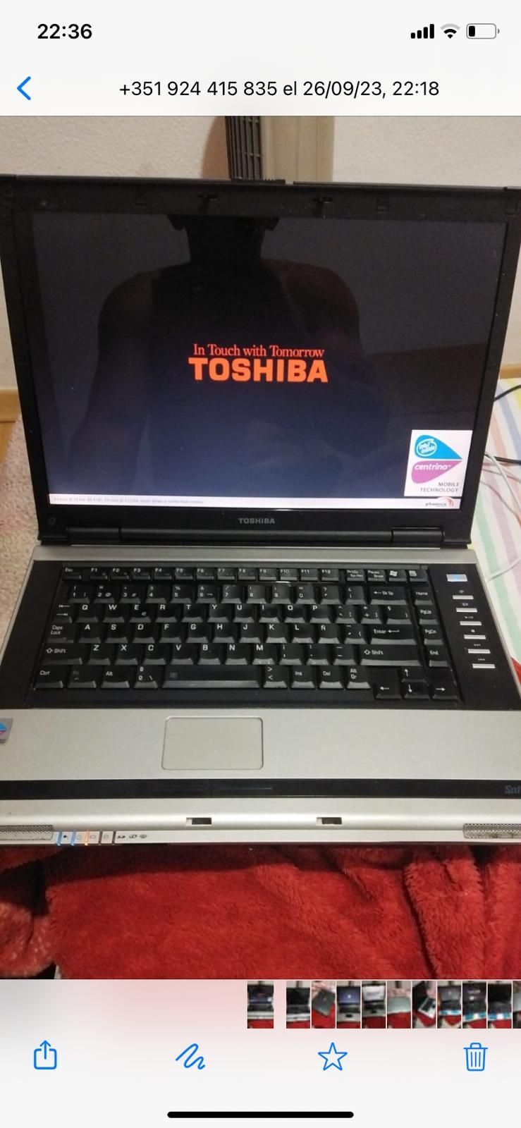Portátil Toshiba funcionando perfeitamente