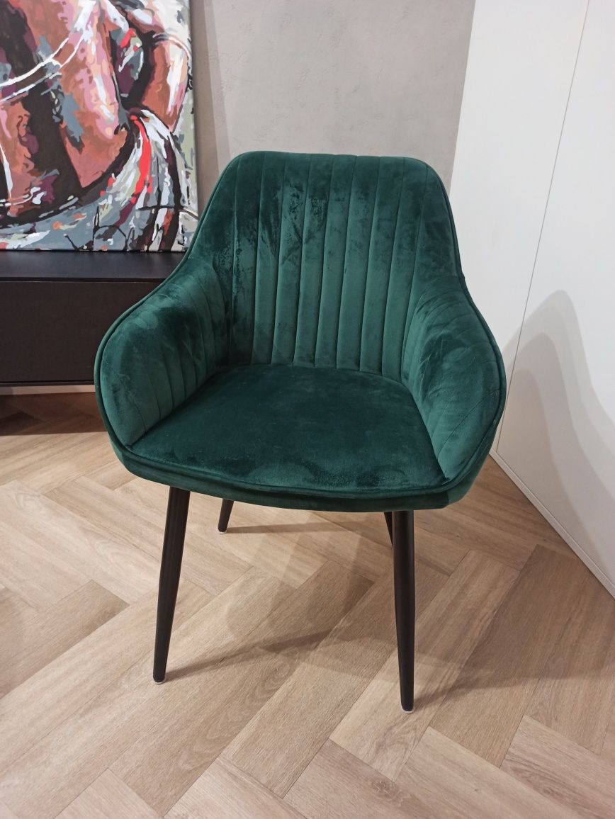 Zestaw 6 krzeseł Krzesła tapicerowane zielone