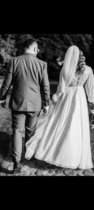 Suknia ślubna boho rustykalna off white