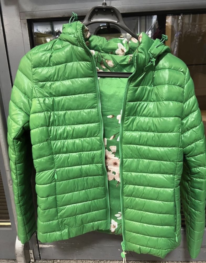Zielona pikowana kurtka