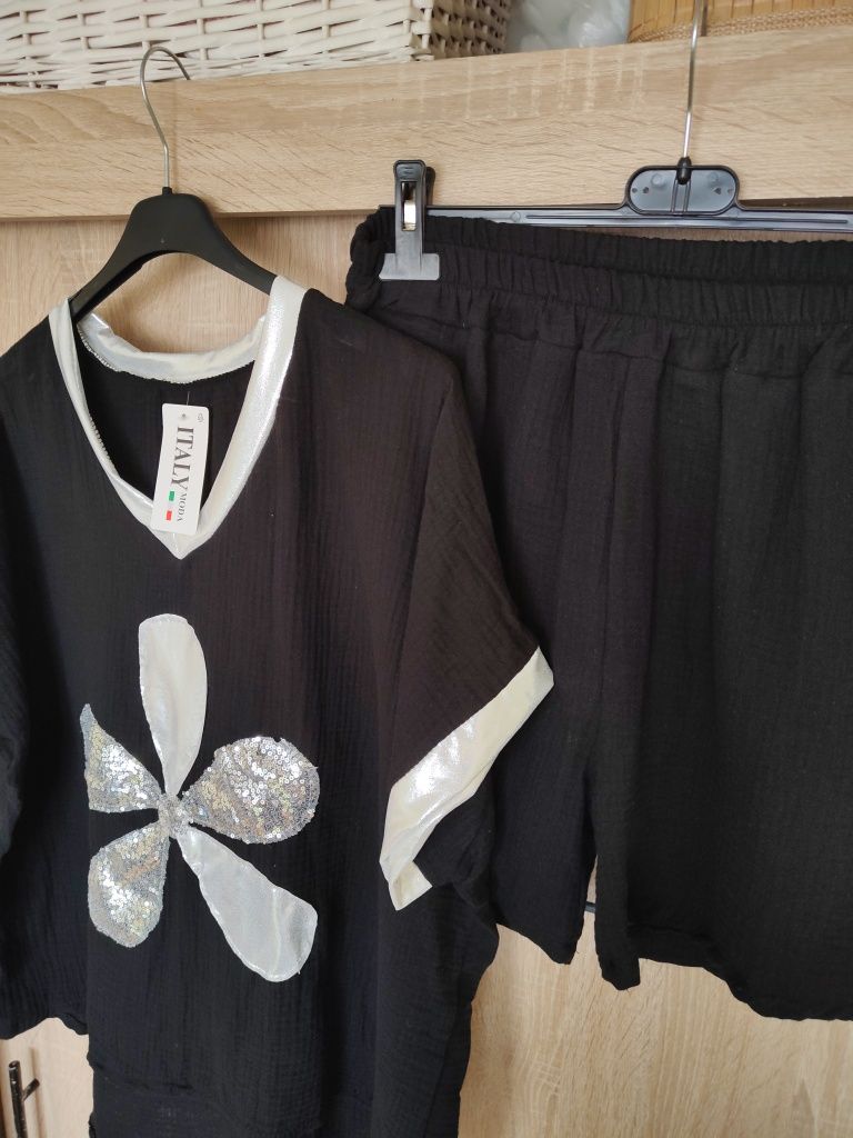 Zestaw komplet muślin bawełna bawełniany plus size 48 50 duży rozmiar