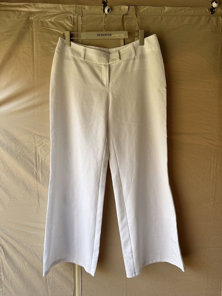 Spodnie z szerokimi nogawkami białe L/XL