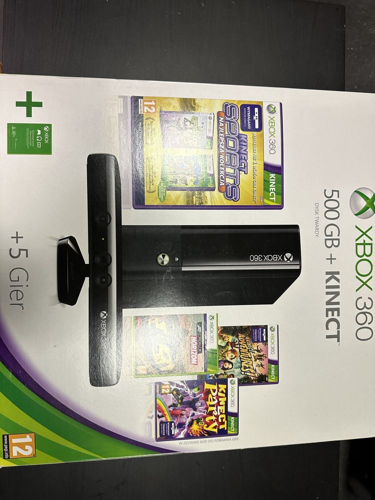 XBOX 360 500GB w Pudelku pelen zestaw + Kinect