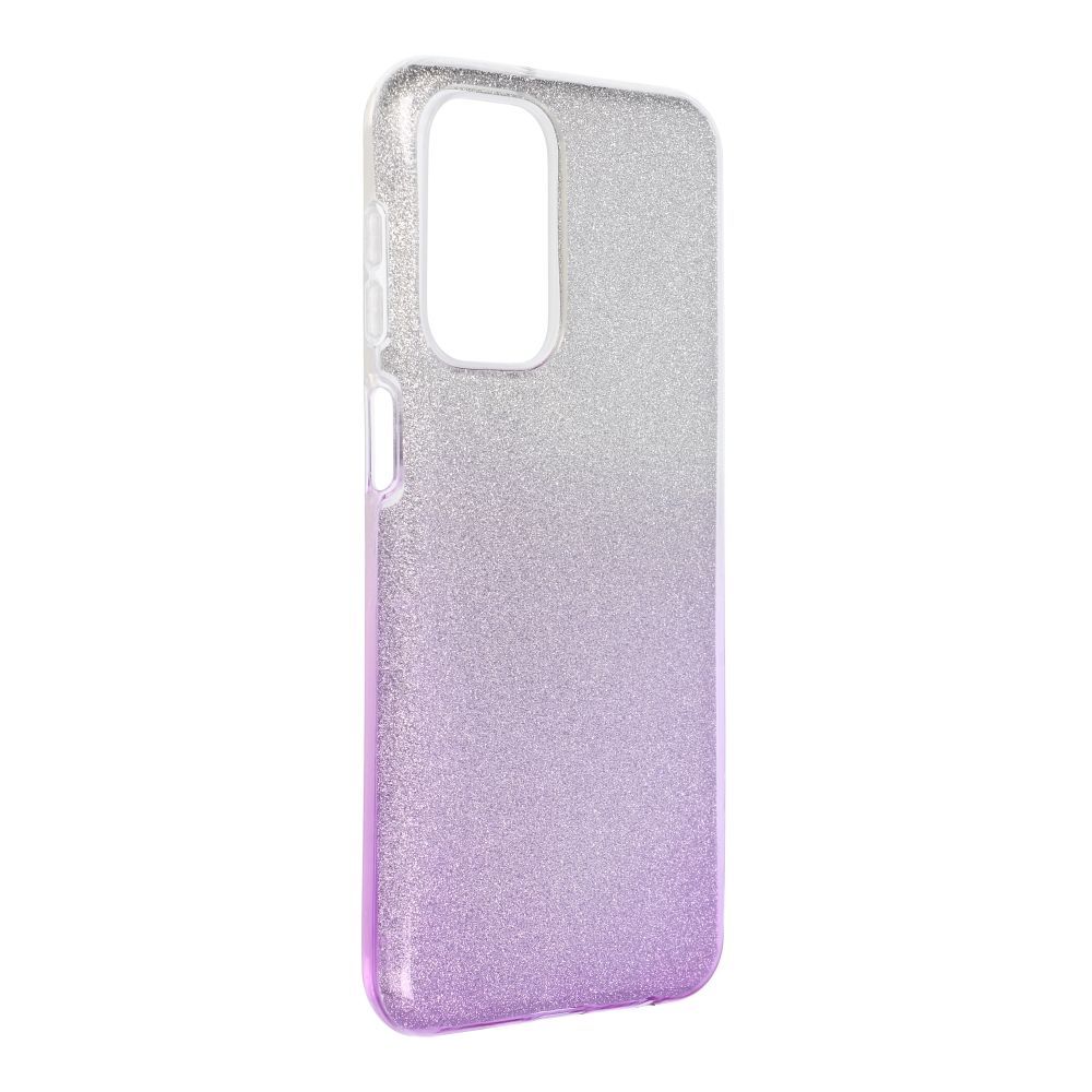 Etui Case Shining Brokat Samsung Galaxy A23 5G Srebrny/Fiolet + Szkło