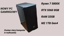 Nowy PC Ryzen 7 5800X / RTX 5060 / 32GB / 1TB SSD / Wi-Fi / Win11 Pro