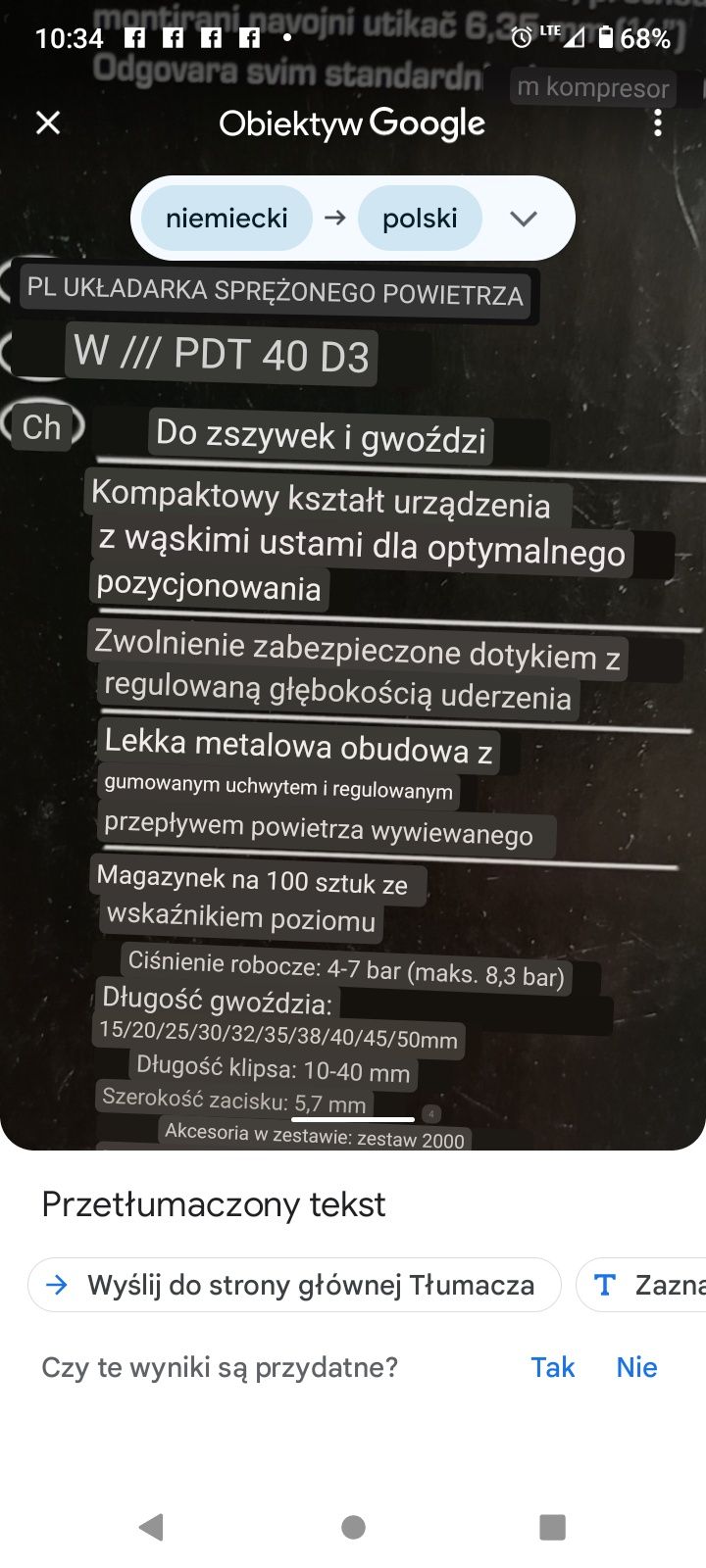 Zszywacz pneumatyczny do zszywek i gwoździ Parkside