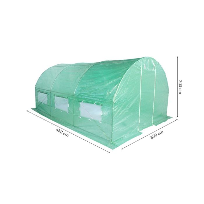 Tunel foliowy 3x4,5x2m zielony szklarnia tunel