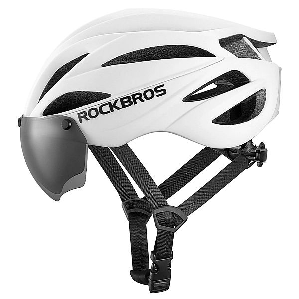 Kask rowerowy Rockbros z szybką, odpinane okulary z ochroną UV, unisex