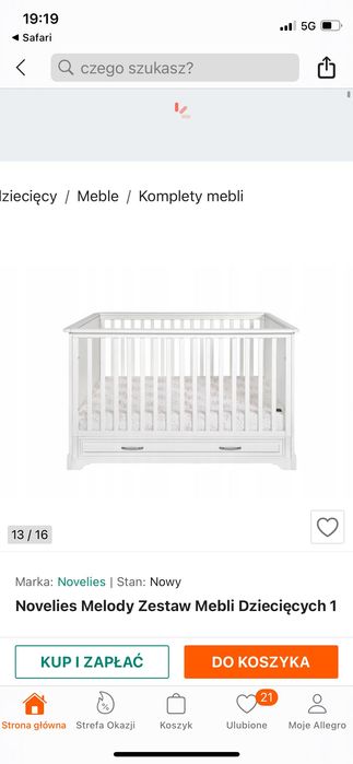 Łóżeczko dziecięce melody novelies Łóżko