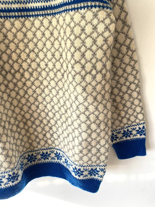 Wełniany norweskie wzory sweter lopapeysa boxy oversize handmade
