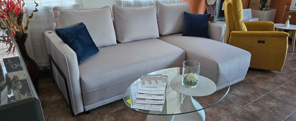 Narożnik 221x153cm z funkcją spania i pojem. PARKER Libro