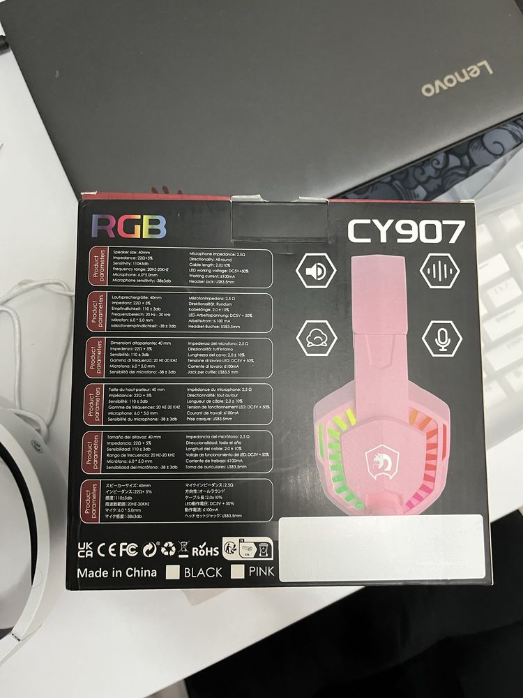 Ігрова гарнітура з мікрофоном та RGB підсвіткою