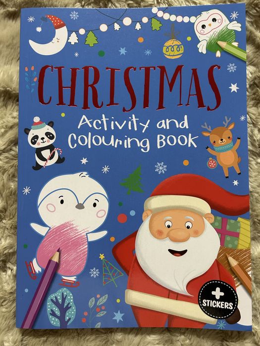 Дитяча різдвяна новорічна книжка з завданням розмальовка christmas