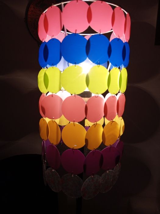 Candeeiro handmade colorido 76cm