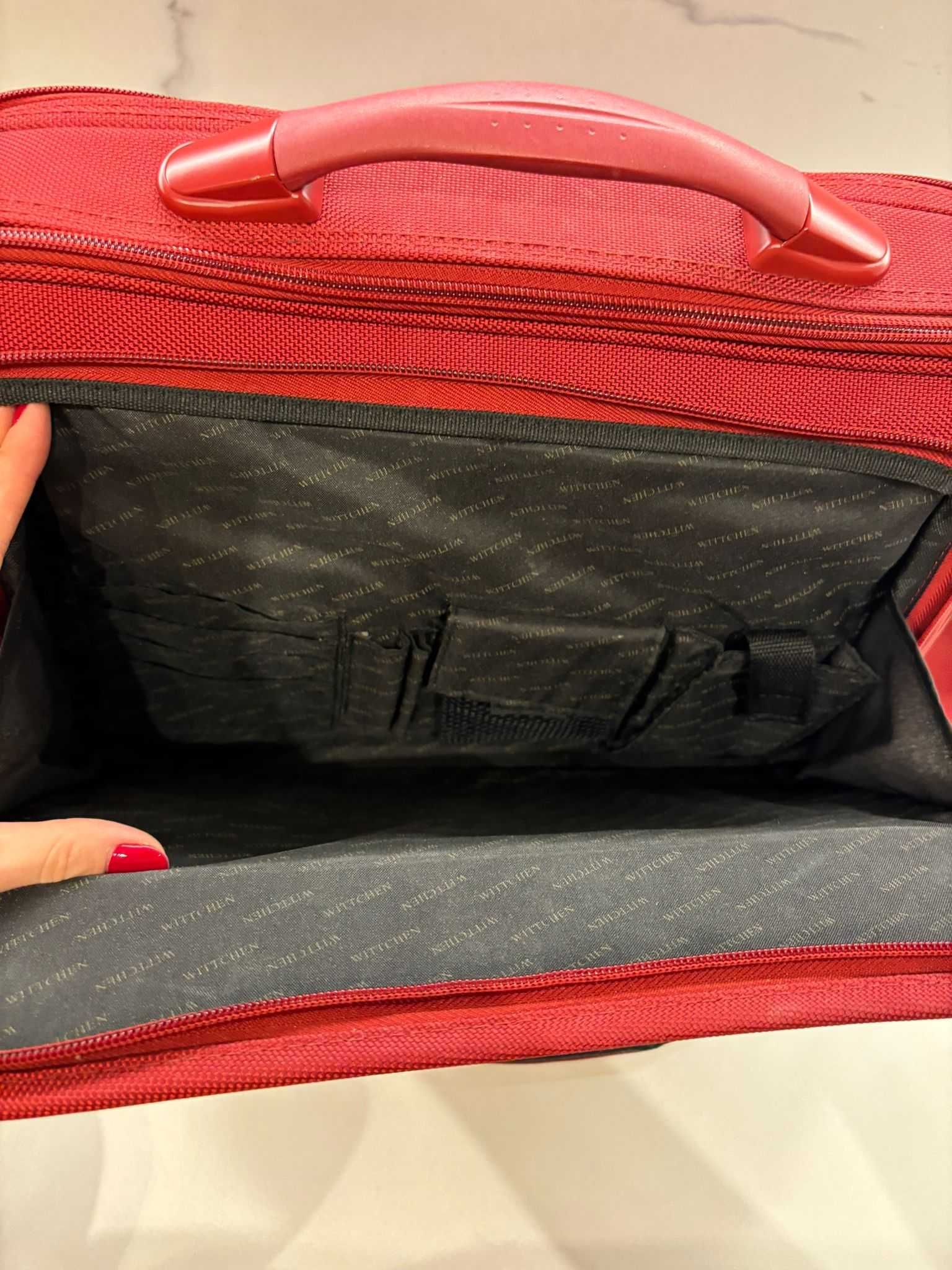 Torba na laptopa marki WITTCHEN-podróżna, na ramię, damska, czerwona