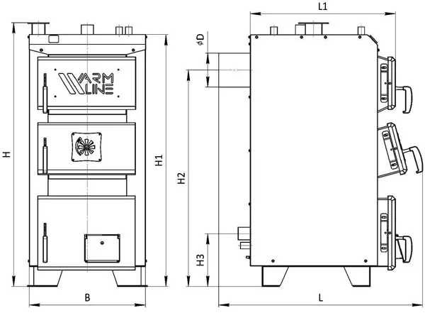 Котел твердопаливний Warmline 27 кВт